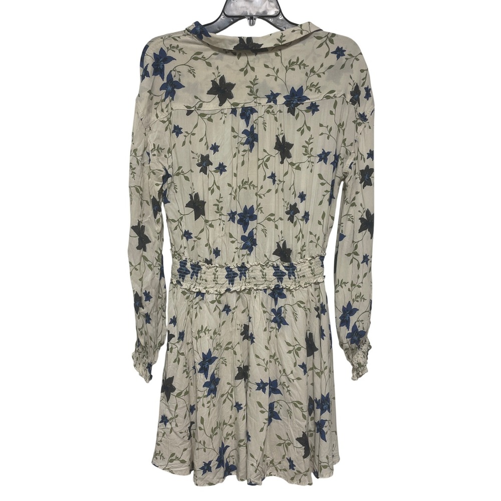 Free‎ People Floral Mini Dress Long Sleeve Button Down Flowy Boho Small - Picture 6 of 7